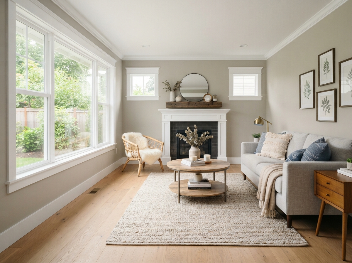 Interior house painting service in a Simi Valley living room
